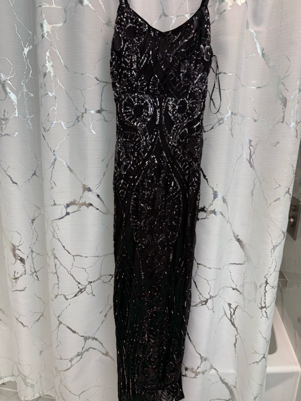 Fashion Nova Black Sequin Maxi Dress